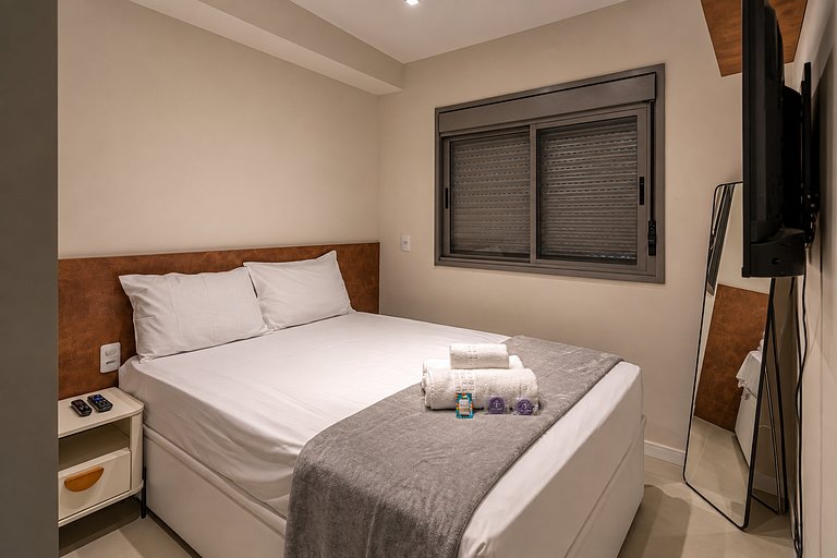 Vila Olimpia | 1Dorm | Piscina, varanda e academia