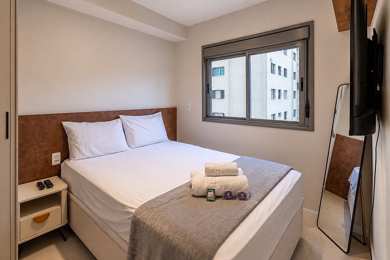 Vila Olimpia | 1Dorm | Piscina, varanda e academia