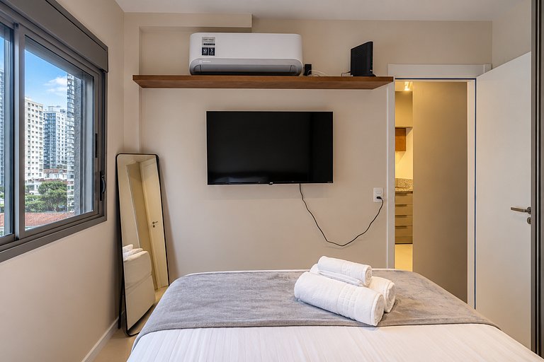 Vila Olimpia | 1Dorm | Piscina, varanda e academia