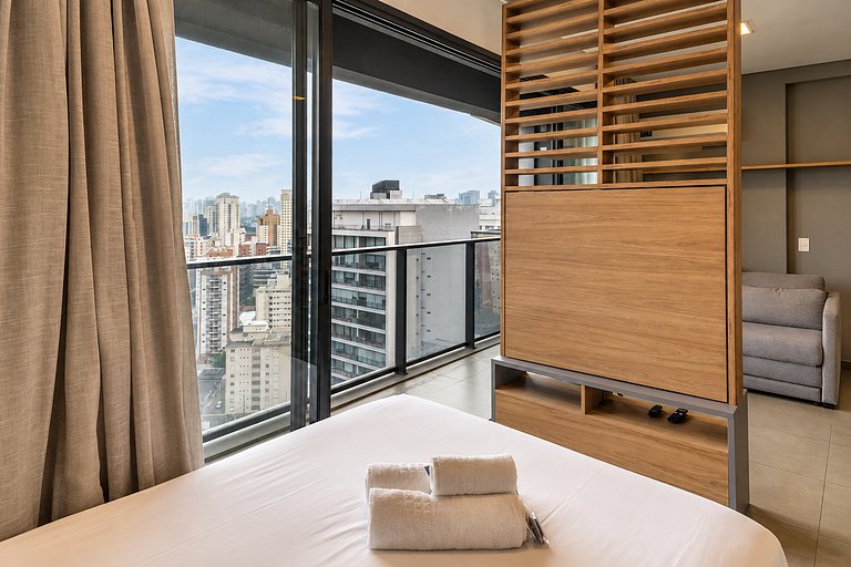 Faria Lima | Sauna, piscina e vista panorâmica
