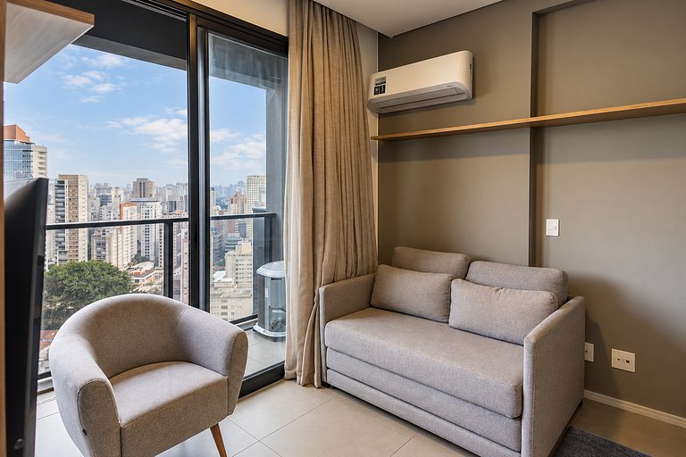 Faria Lima | Sauna, piscina e vista panorâmica