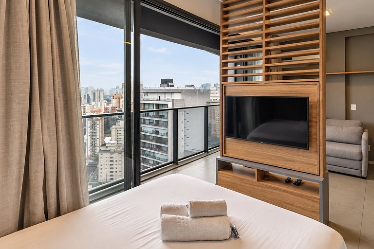 Faria Lima | Sauna, piscina e vista panorâmica