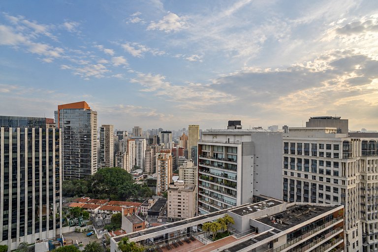 Faria Lima | Sauna, piscina e vista panorâmica